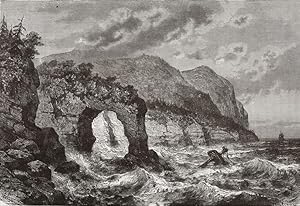 La Perouse Gate on the Gulf of Castries in Asiatic Russia,Antique Historical Print