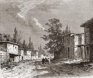 Tashkend Street in Asiatic Russia,Antique Historical Print