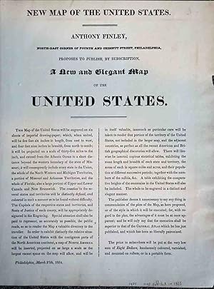 Imagen del vendedor de Advertisement for New Map of the United States a la venta por High Ridge Books, Inc. - ABAA