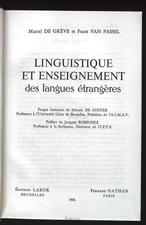 Seller image for Linguistique et enseignement des langues trangres for sale by books4less (Versandantiquariat Petra Gros GmbH & Co. KG)