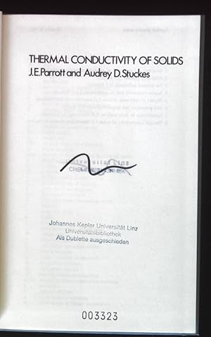 Bild des Verkufers fr Thermal Conductivity of Solids. APPLIED PHYSICS zum Verkauf von books4less (Versandantiquariat Petra Gros GmbH & Co. KG)