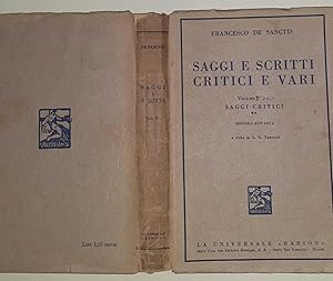 Imagen del vendedor de Saggi e scritti critici e vari. Volume secondo. Saggi critici. a la venta por librisaggi