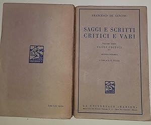 Imagen del vendedor de Saggi e scritti critici e vari. Volume terzo. Saggi critici a la venta por librisaggi