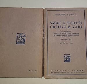 Imagen del vendedor de Saggi e scritti critici e vari. Volume Quinto. Studi su Alessandro Manzoni a la venta por librisaggi