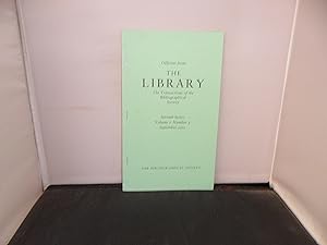 Imagen del vendedor de Moseley, Wakley, and the 1645 Editions of Waller, witg author's presentation inscription to the bookseller John Lawson a la venta por Provan Books