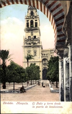 Imagen del vendedor de Ansichtskarte / Postkarte Crdoba Andalusien Spanien, Mezquita, El Patio y torre desde la puerta de bendiciones a la venta por akpool GmbH