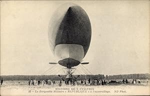 Seller image for Ansichtskarte / Postkarte Histoire de l'Aviation, Le Dirigeable Militaire Republique, Zeppelin for sale by akpool GmbH