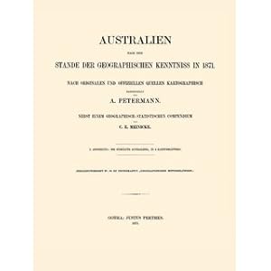 Bild des Verkufers fr Australien nach dem Stande der geographischen Kenntnisse in 1871 (2) 2. Abtheilung: Die Sdhlfte Australiens zum Verkauf von Versandantiquariat Nussbaum