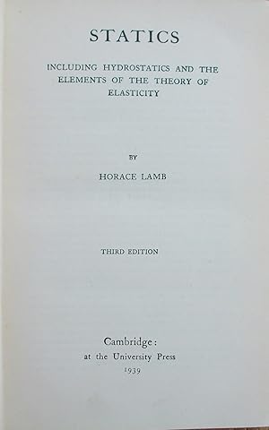 Statics: Including hydrostatics and the elements of the theory of elasticity