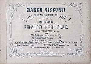 Imagen del vendedor de Spartiti Marco Visconti - Melodramma Tragico di E. Petrella - Canzone e Ballata a la venta por Chartaland