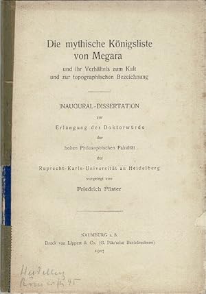 Die mythische Königsliste von Megara und ihr Verhältnis zum Kult und zur topographischen Bezeichnung