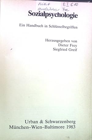 Bild des Verkufers fr Sozialpsychologie : e. Handbuch in Schlsselbegriffen. zum Verkauf von books4less (Versandantiquariat Petra Gros GmbH & Co. KG)