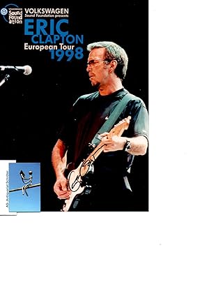 Farbiges, offizielles Pressebild für die European Tour 1998. Von Clapton signiert. [signiert, sig...