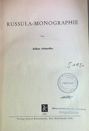 Image du vendeur pour Russula-Monographie. Die Pilze Mitteleuropas, Bd. 3. mis en vente par books4less (Versandantiquariat Petra Gros GmbH & Co. KG)