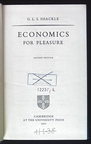 Bild des Verkufers fr Economics for Pleasure. zum Verkauf von books4less (Versandantiquariat Petra Gros GmbH & Co. KG)