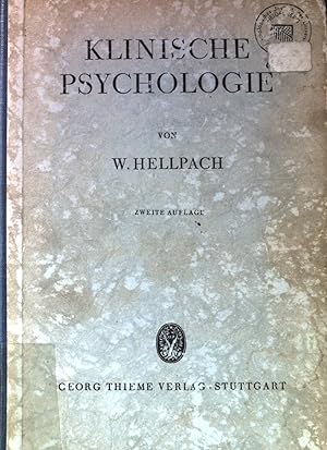 Imagen del vendedor de Klinische Psychologie. Mit Beitrgen "Klinische Psychologie des Kindesalters" und "klinische Mglichkeiten experimenteller Psychodiagnostik". a la venta por books4less (Versandantiquariat Petra Gros GmbH & Co. KG)