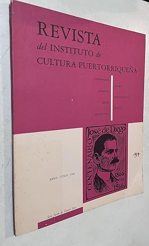 Seller image for Revista del instituto de Cultura Puertorriquena numero 31 (1966) Jose de Diego for sale by Once Upon A Time