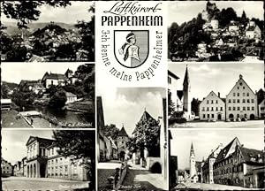 Bild des Verkufers fr Ansichtskarte / Postkarte Pappenheim im Altmhltal Mittelfranken, Gesamtansicht, Burg, Marktplatz, Altes Schloss zum Verkauf von akpool GmbH