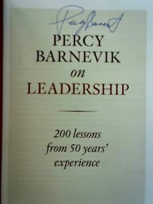 Image du vendeur pour Percy Barnevik on Leadership mis en vente par World of Rare Books