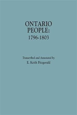 Imagen del vendedor de Ontario People, 1796-1803 a la venta por GreatBookPricesUK