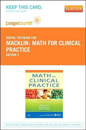 Bild des Verkufers fr Math for Clinical Practice - Elsevier eBook on Vitalsource (Retail Access Card) (Hardcover) zum Verkauf von CitiRetail