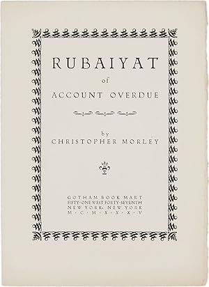 RUBAIYAT OF ACCOUNT OVERDUE