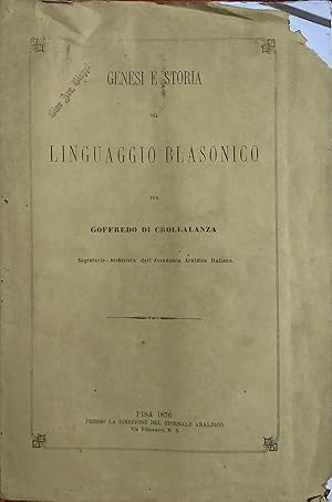 Image du vendeur pour Genesi e Storia del linguaggio blasonico. mis en vente par Borgobooks