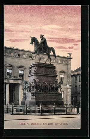 Bild des Verkufers fr Ansichtskarte Berlin, Denkmal Friedrich der Grosse zum Verkauf von Bartko-Reher