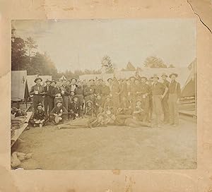 19th Century Large Albumen Photograph of American Soldiers, Including a Black Soldier at the Center