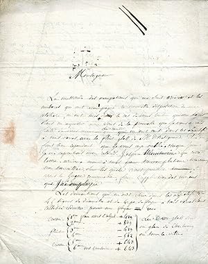 Autograph letter signed to Louis Belmas, bishop of Cambrai