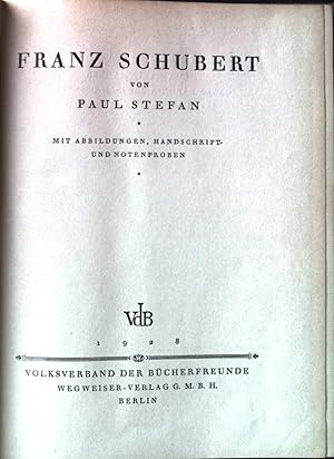 Imagen del vendedor de Franz Schubert. a la venta por books4less (Versandantiquariat Petra Gros GmbH & Co. KG)