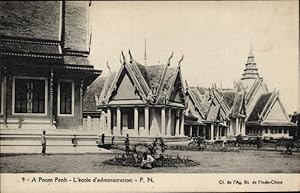 Bild des Verkufers fr Ansichtskarte / Postkarte Pnom Penh Kambodscha, vue de l'cole d'administration zum Verkauf von akpool GmbH