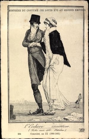 Image du vendeur pour Ansichtskarte / Postkarte Histoire du Costume de Louis XVI au Second Empire, l'Ecoliere mis en vente par akpool GmbH