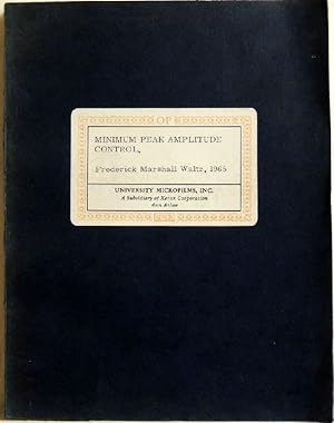 Imagen del vendedor de Minimum Peak Amplitude Control; a la venta por Peter-Sodann-Bibliothek eG