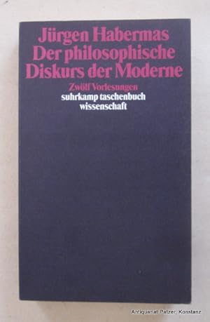 Bild des Verkufers fr Der philosophische Diskurs der Moderne. Zwlf Vorlesungen. 3. Auflage. Frankfurt, Suhrkamp, 1991. 449 S., 3 Bl. Or.-Kart. (Suhrkamp Taschenbuch Wissenschaft, 749). (ISBN 35185283499). - Vortitel mit Besitzvermerken. zum Verkauf von Jrgen Patzer