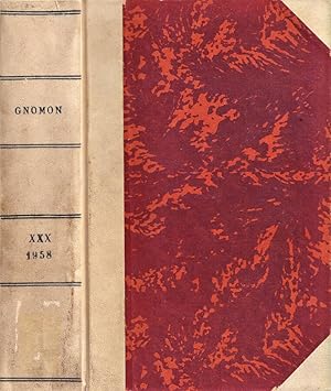 Gnomon, volume XXX, 1958 Kritische zeitschrift fur die gesamte klassische altertum swissenschaft