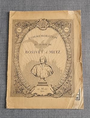 Imagen del vendedor de Commmoration du sjour de Bossuet  Metz a la venta por Librairie Ancienne Zalc