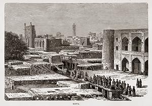 Khiva,Historic Uzbek City,Silk Road Hub,Khiva,Antique 1884 Print