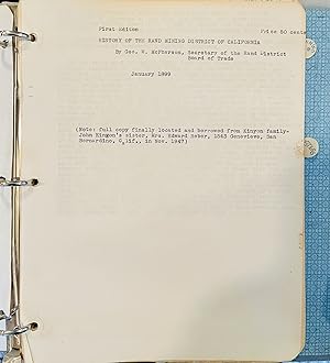 [Marcia Wynn Samelson] "History of the Rand Mining District of California" Manuscript by George W...