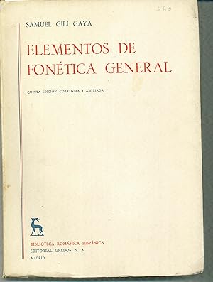 Bild des Verkufers fr Elementos de Fonetica General zum Verkauf von Sperry Books