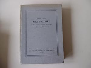 Sieb und Filz in der Papier,Pappen,Zellstoff-und Holzstoffindustrie.1943