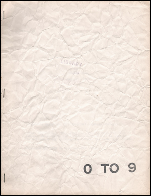 Seller image for 0 TO 9, No. 5 (January 1969) for sale by Specific Object / David Platzker