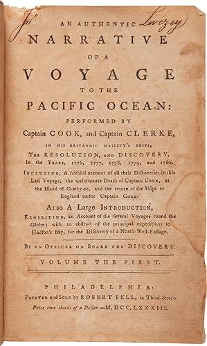 AN AUTHENTIC NARRATIVE OF A VOYAGE TO THE PACIFIC OCEAN: PERFORMED BY CAPTAIN COOK, AND CAPTAIN C...