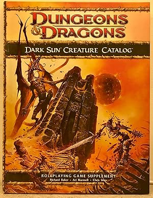 Imagen del vendedor de Dark Sun Creature Catalog (Dungeons and Dragons: Roleplaying Game Supplement) a la venta por Arty Bees Books