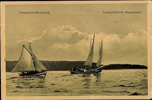 Bild des Verkufers fr Ansichtskarte / Postkarte Ostseebad Timmendorfer Strand, feucht-frhliche Wasserpartie, Segelboote zum Verkauf von akpool GmbH