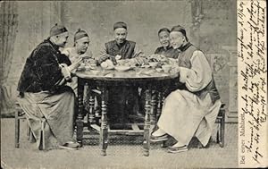Ansichtskarte / Postkarte Chinesen bei einer Mahlzeit