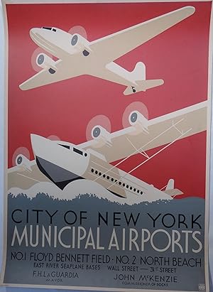 Seller image for AFFICHE,City of New York Municipal Airports for sale by GREBOOKS