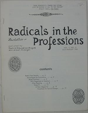 Bild des Verkufers fr Radicals in the Prefessions Newsletter: Vol. I, No. 8, July-August 1968 zum Verkauf von Powell's Bookstores Chicago, ABAA