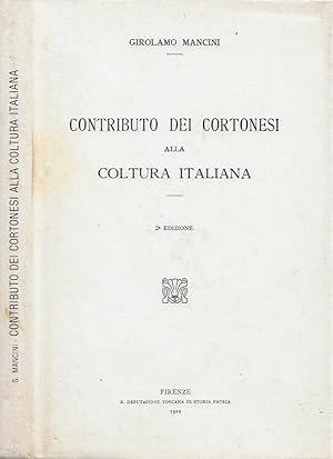Bild des Verkufers fr Contributo dei cortonesi alla coltura italiana zum Verkauf von Biblioteca di Babele