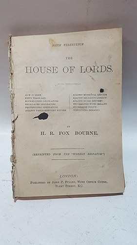 Image du vendeur pour The House of Lords mis en vente par Cambridge Rare Books